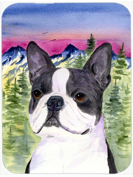 Boston Terrier Rectangle Tempered Glass Cutting Board