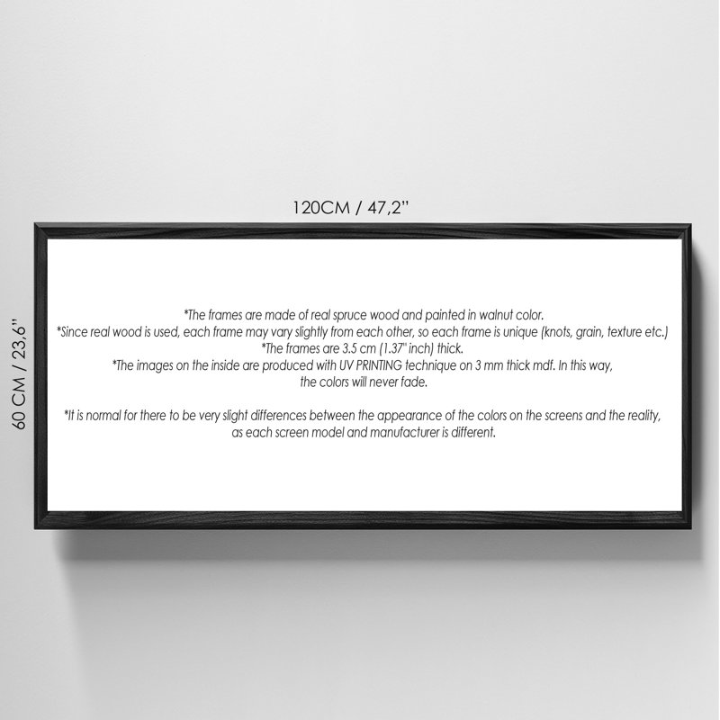 Elegant Decorative Framed MDF Painting, 23.6 x 47.2 x 0.1 inches | 100% MDF with 3 mm Thickness, 100% Spruce Frame | UV Printed Artwork for Living Room, Office, or Bedroom - Stylish and Durable Home Decor