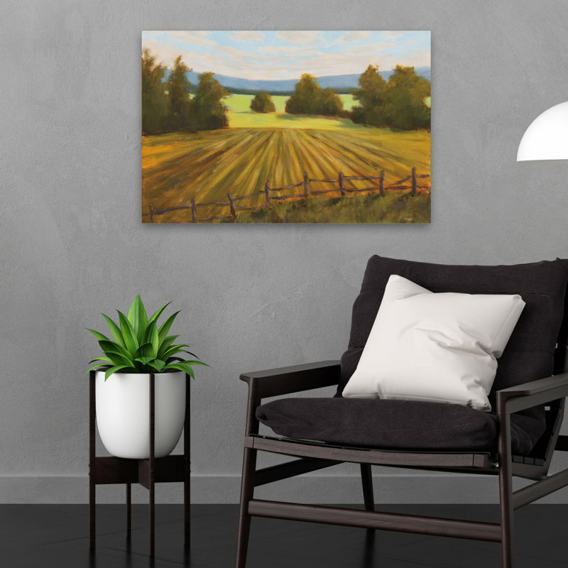 Ferme / campagne et champs contemporains, H 24 po x l 16 po