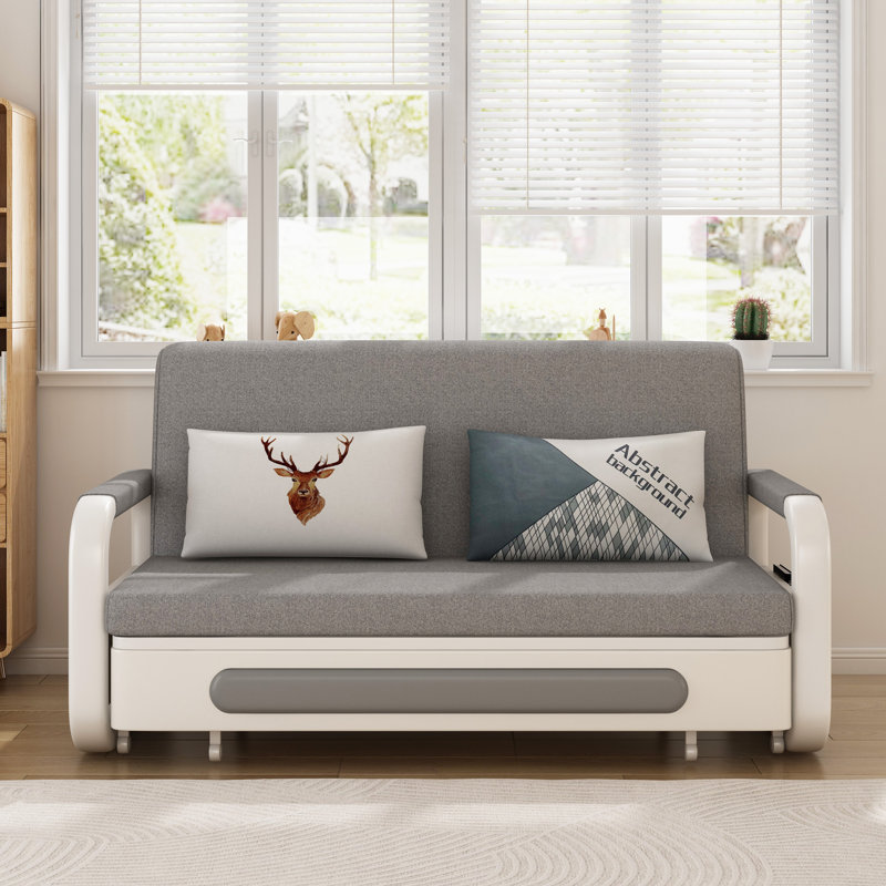 Canapé-lit extensible en coton et lin 50 po avec fonction de rangement Nathanjames
