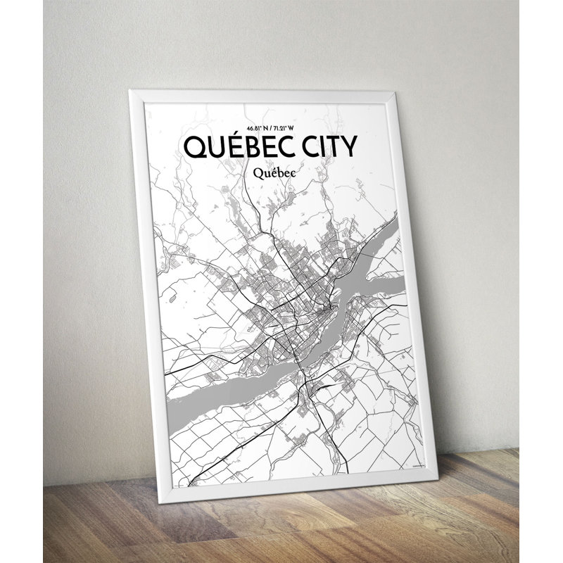 « québec city map », impression, H 27,6 po x l 19,7 po