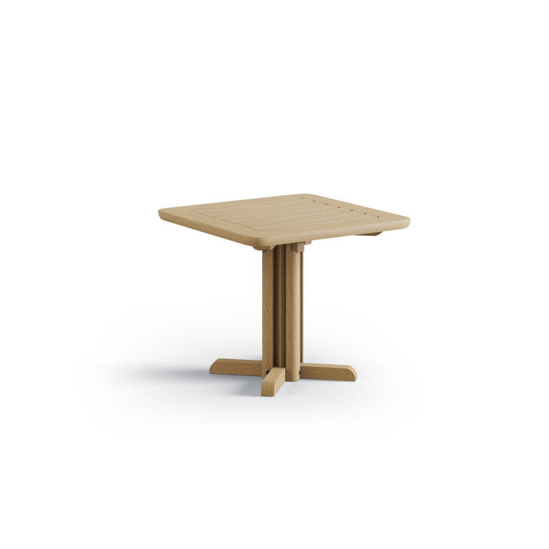 Square Ash Outdoor Bistro Table , 51cm cm W 51cm cm D, Light Brown