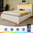 Bed Frame with 4 Storage Drawers and LED Lights, Upholstered Bed with Headboard and Charging Station-1327854150-1327854145