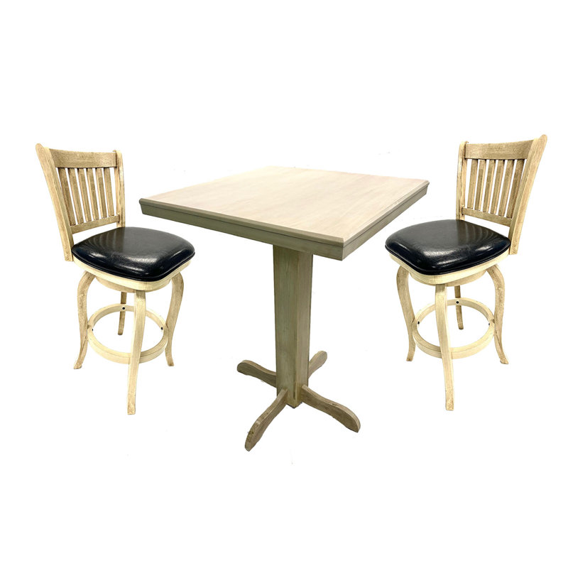 Ensemble de salle à manger carré de L 30 po x l 30 po par la salle de jeux RAM, Blanc antique