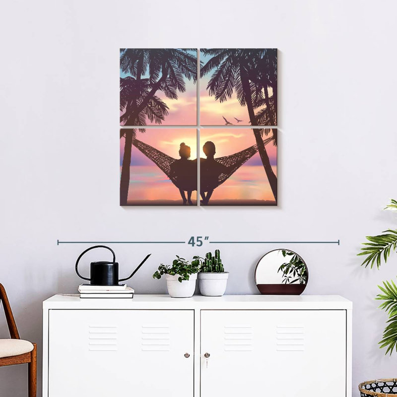 Hardie Beach Couple Silhouette, 26" H x 26" W