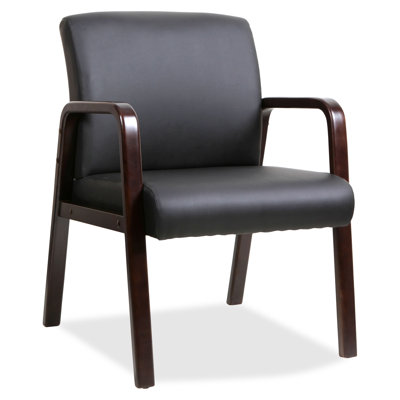 Chaise d’invité en cuir noir lorell