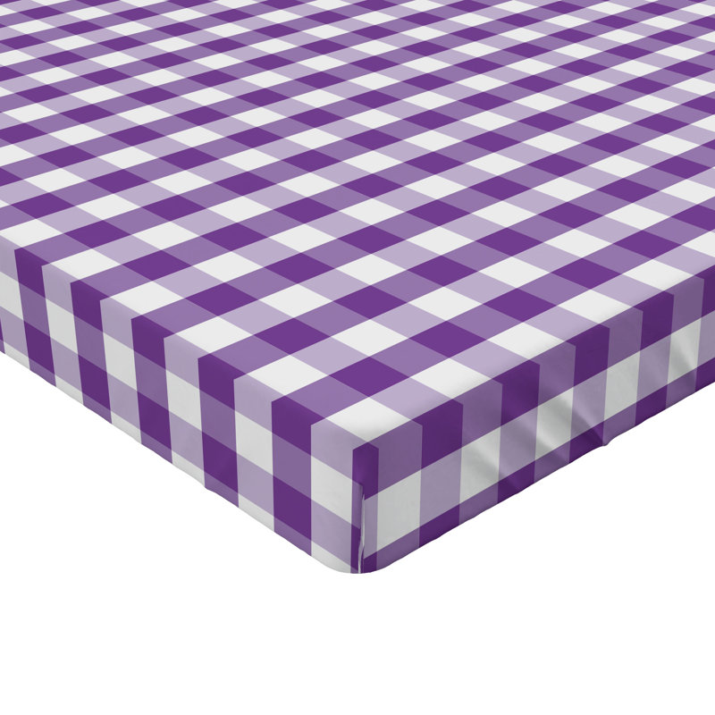 Drap-housse orange Ambesonne, Mauve / guingan blanc, Drap-housse de taille double