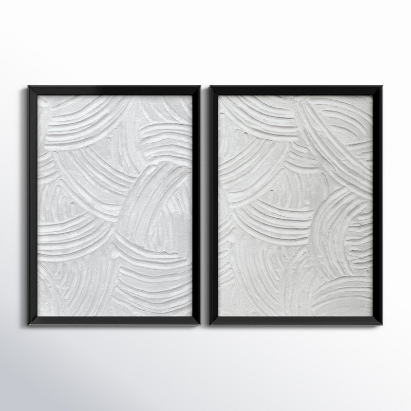 Sandstone Grooves I, toile encadrée de qualité supérieure - prête à être accrochée, Noir, H 36,5 po x l 53 po x P 2,5 po