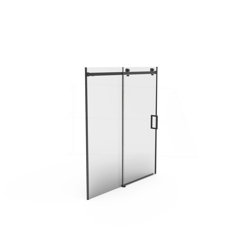 Porte de douche sans cadre l 56 "-60" x H 70 ", Noir mat