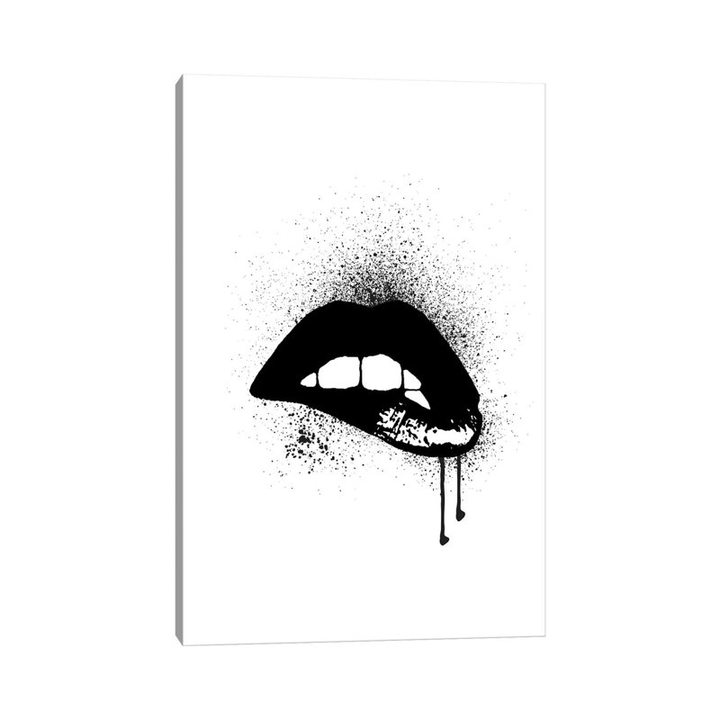 Lips Drip - Wrapped Canvas Print, 66.04 cm H x 45.72 cm W x 1.91 cm D