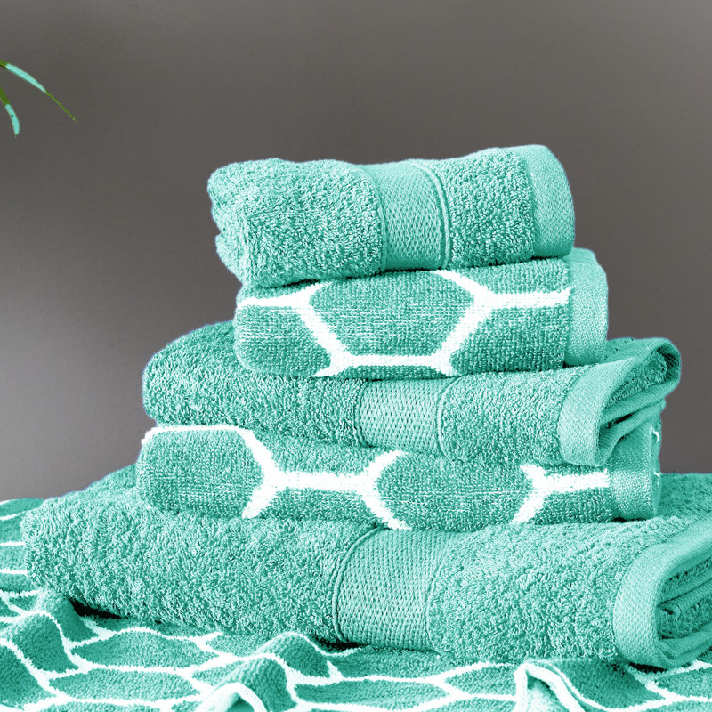 Ensemble de serviettes 6 pièces 100% coton, Turquoise