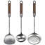 Ensemble d'ustensiles de cuisine en acier inoxydable 316L avec poignées en bois pour cuisiner et servir