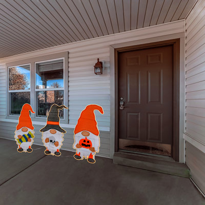 30" Halloween Gnome Trio with LED Light Strips