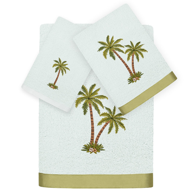 Anastasika 3 Piece Turkish Cotton Towel Set, Aqua