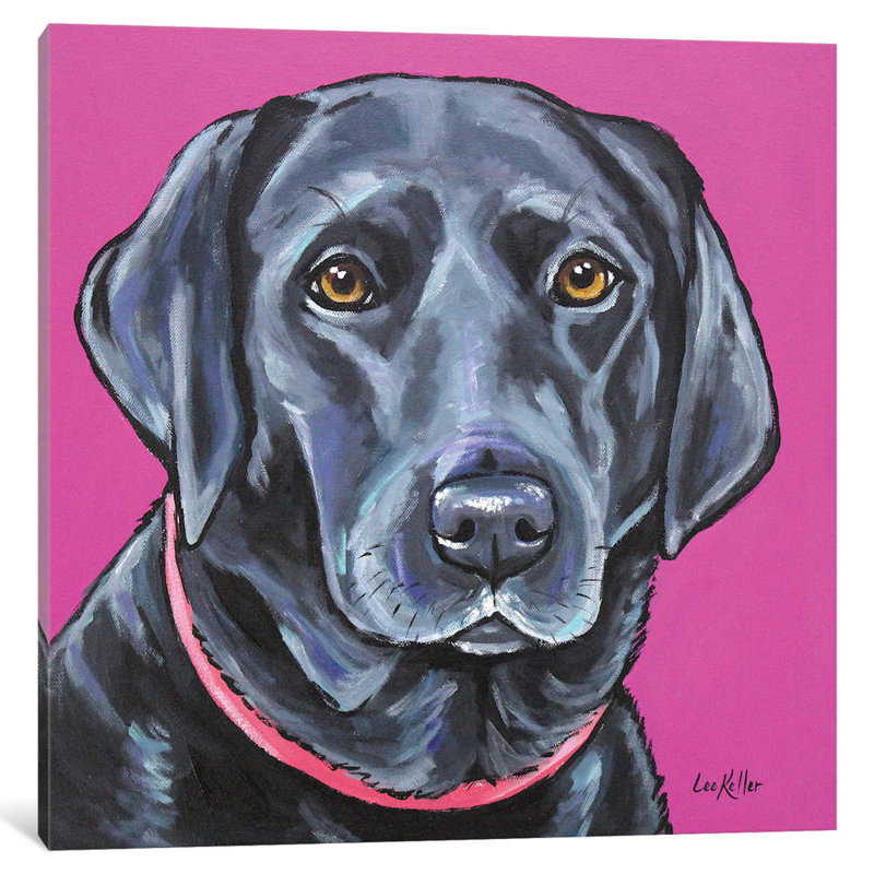 « labrador », peinture sur toile tendue Hippie Hound Studios, H 12 po x l 12 po x P 0,75 po, Pas de tapis, Toile tendue