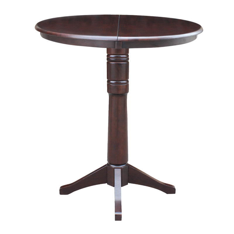 Ileia Extendable Solid Wood Dining Table, Rich Mocha