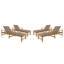 Ensemble de chaises longues inclinables en acacia 78,75 po Anketell-31600959