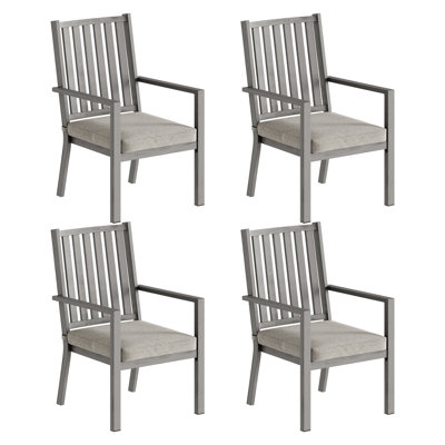Deidre Aluminum Outdoor Patio Dining Chair Set of 4 by Wildon Home