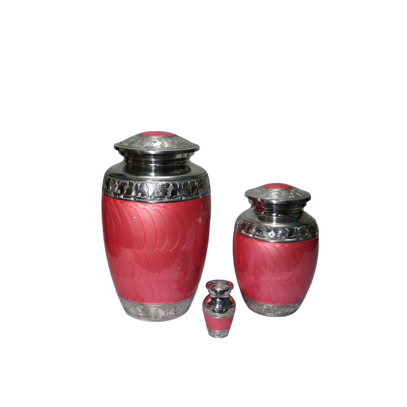 Ensemble de trois urnes Embrace, Rose