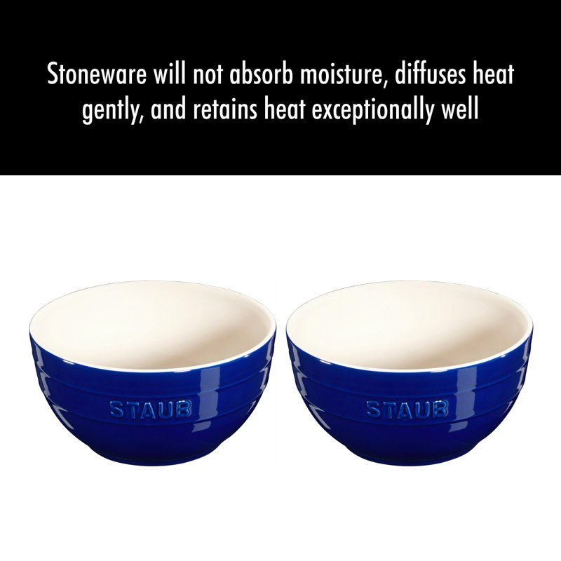 Staub Dark Blue Ceramic Microwave Safe Bowl Set