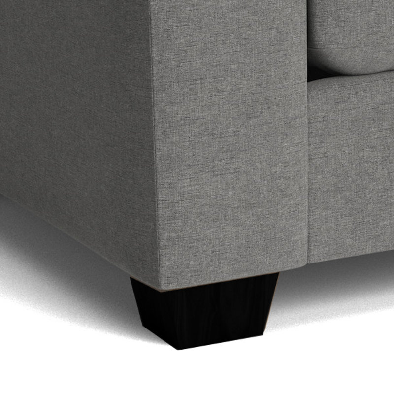 Canapé à accoudoirs carrés 79 po avec coussins réversibles Anastase, Bennett gris anthracite performance, Espresso