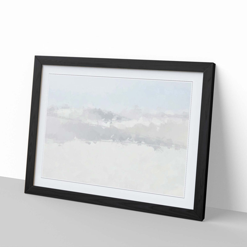 White Sands in New Mexico in Abstract - Picture Frame Painting Print, 35cm H x 50cm W x 2cm D, Black