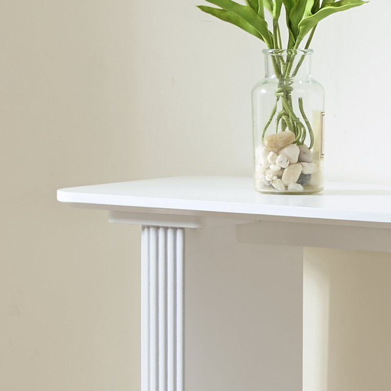 Modern Fluted Wood Console Table, Narrow Sofa Table for Behind Couch, Entryway Table for Living Room, Hallway or Foyer, White