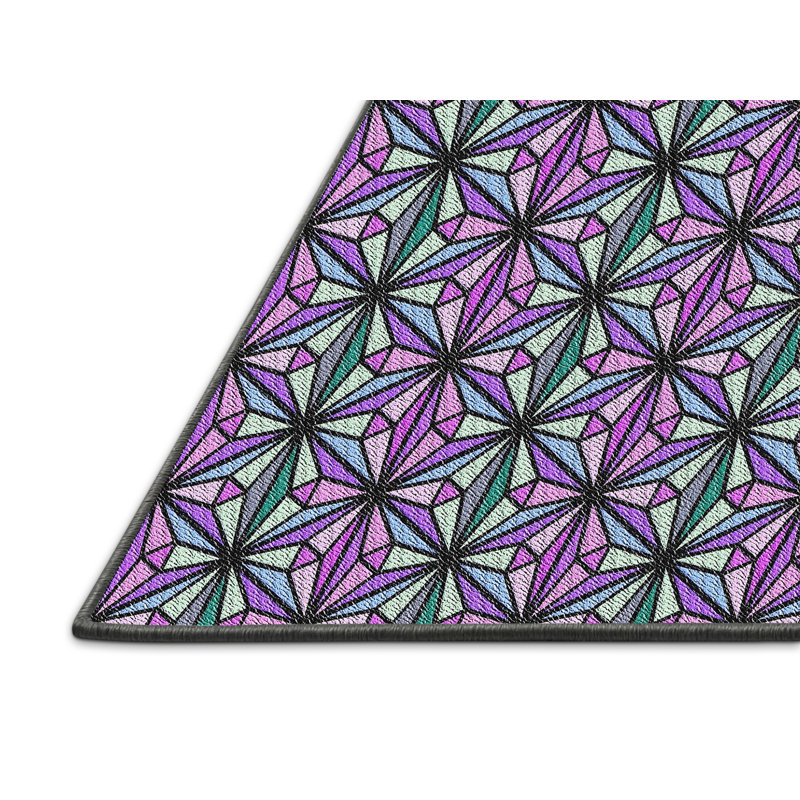 Geometric Indoor Rug, Rectangle 7' x 9'