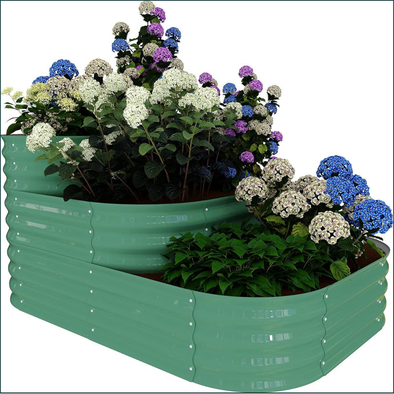Metal Raised Garden Bed, Green