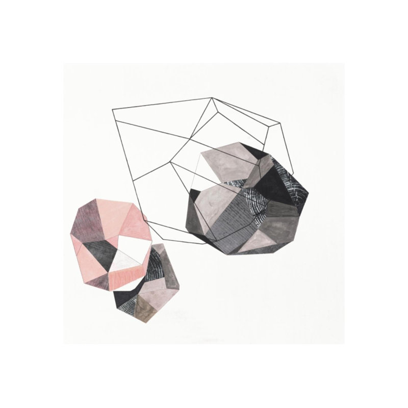 «Prismes in Pink I» par Natasha Marie - Impression sur verre, H 24 po x l 24 po x P 1,5 po, Plexi