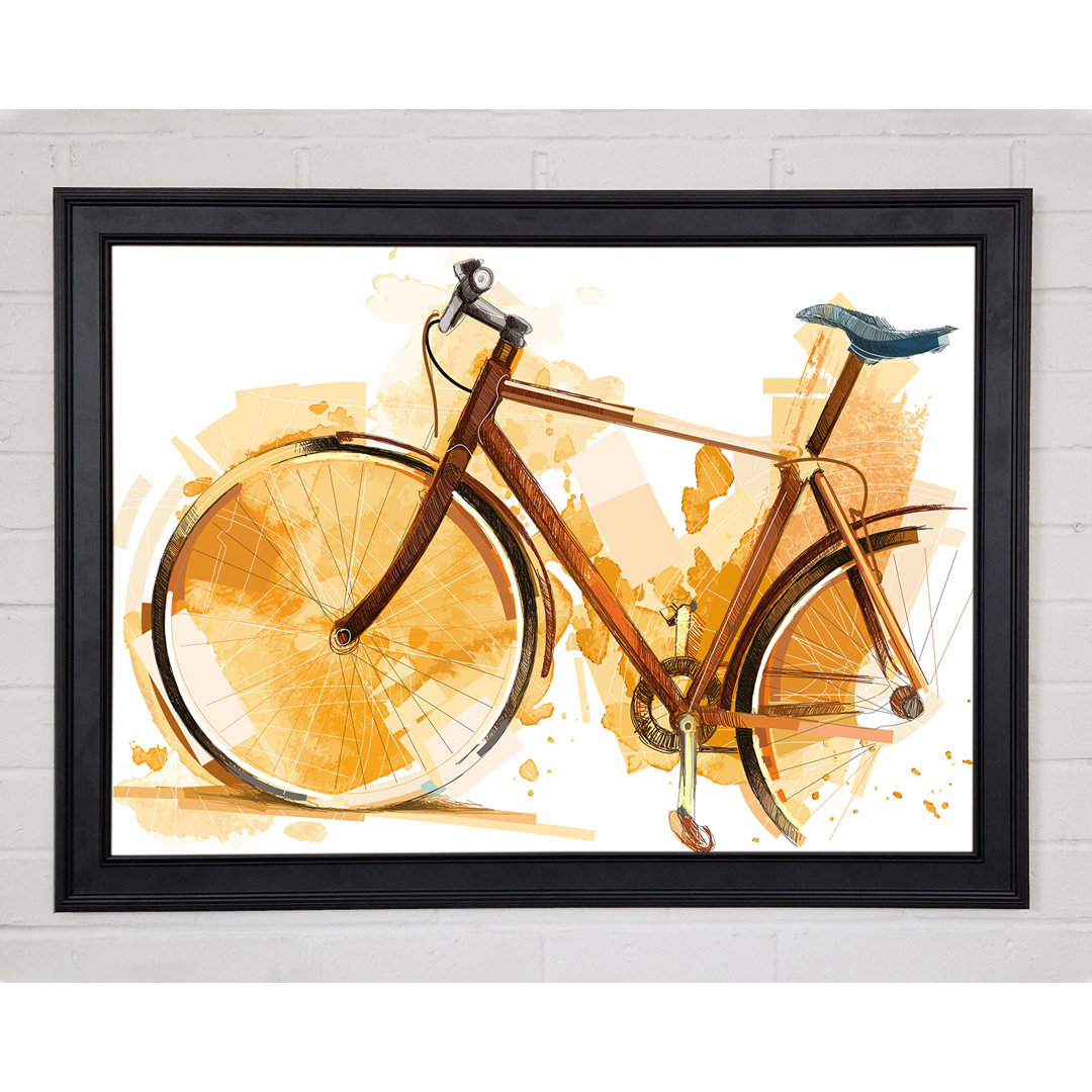 Gerahmtes Leinwandbild Watercolour Bike