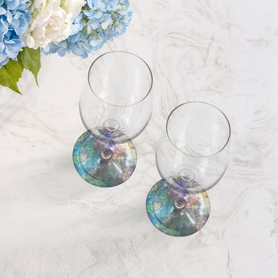 Sous-verres ronds en cuir végétalien Impressionism Coast