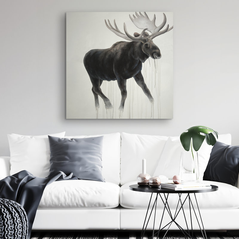 Walking moose  - 32"x32" art on canvas