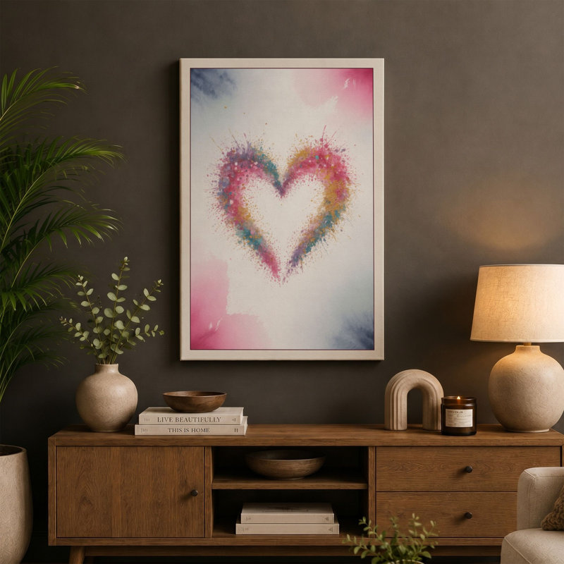 Dissolving Heart Modern - Wrapped Canvas, 18x12 - 45.7 x 30.5 cm, White Border