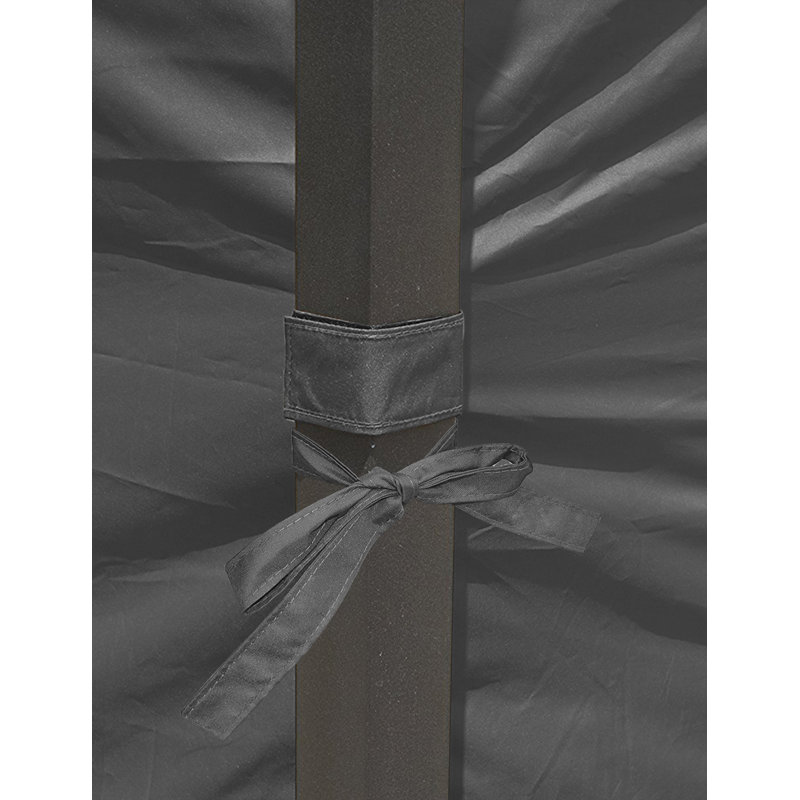 Gray Polyester Privacy Curtain Set for 10' x 10' Gazebo