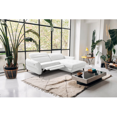 Morpeth Power Reclining Upholstered Corner Sofa in Chenille Fabric with Adjustable Headrests