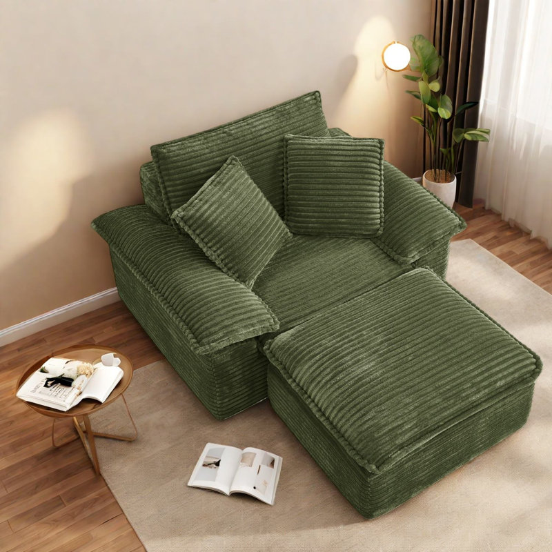 Canapés modulaires à compression, fauteuil en velours côtelé 47 pouces, salon à la maison moderne