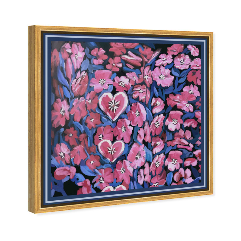 Yours Forever Canvas Fashion Print by Oliver Gal, Black Frame, 12 x 12, 21"H x 21"W, Gold Floater Frame