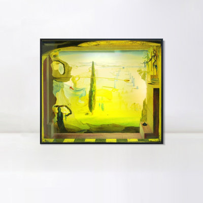 Framed Canvas Giclee Print Series#065 by Salvador Dali Wall Art for Living Room Home Office Decorations(Black Slim Frame,24"x32")