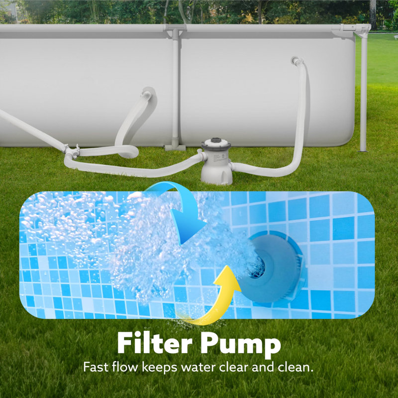Rectangular Above Ground Pool with Pump