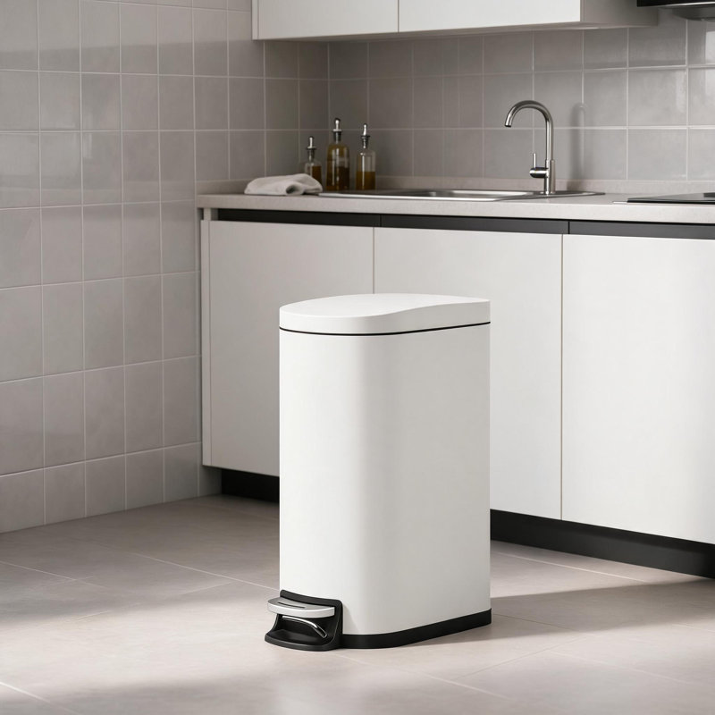 Stainless Steel Kitchen Trash Can, Black