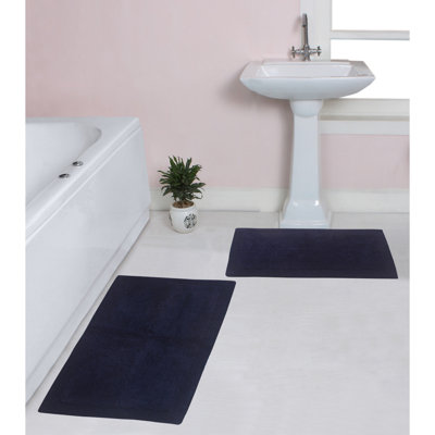 Tapis de bain luxueux 100% coton (ensemble de 2) réversible