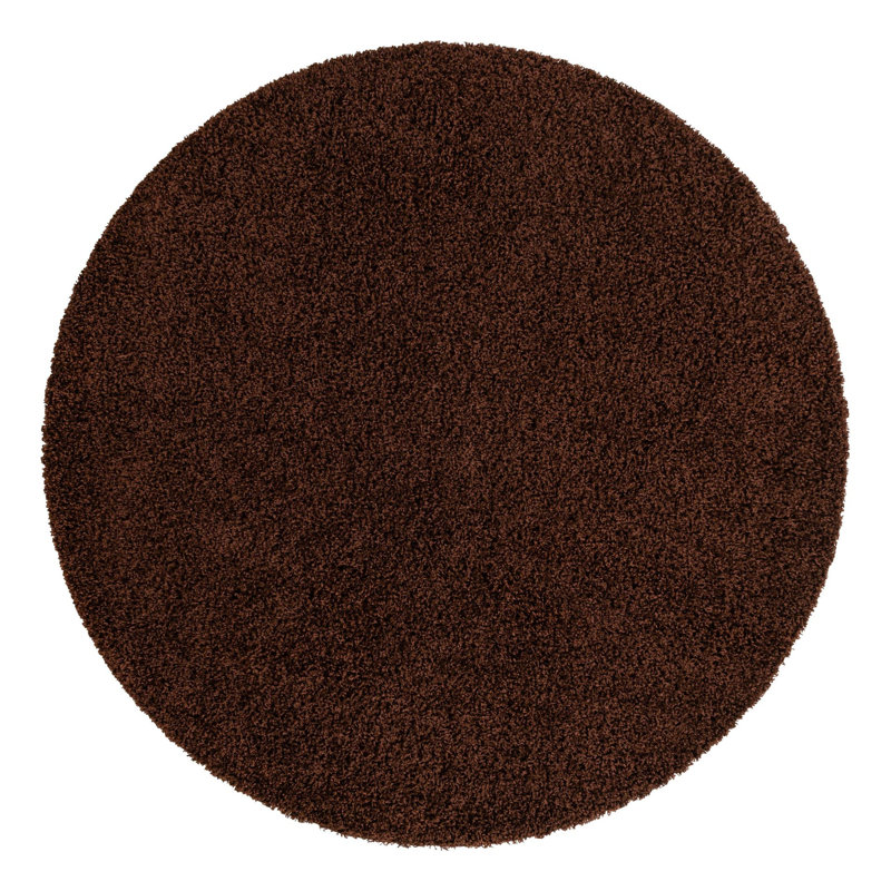 Tapis brun chocolat Caputto, Rond 7 pi 1 po