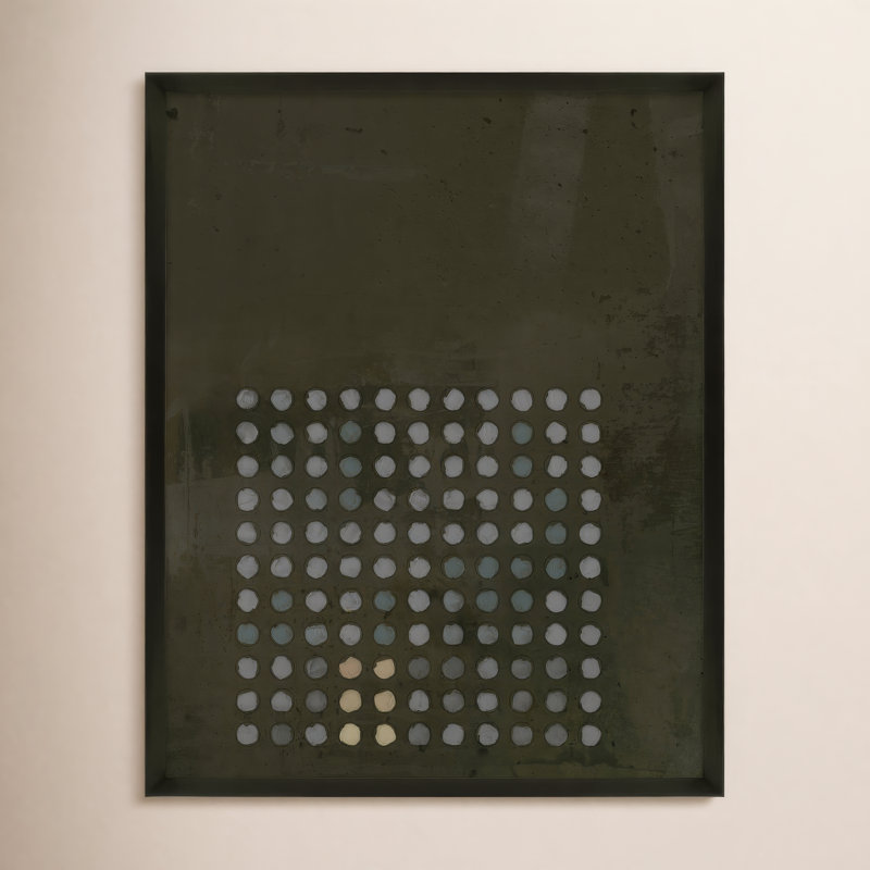 Circles In Squares 13 Painting by Jacques Pilon, Black, 38" H x 30" W x 1.25" D