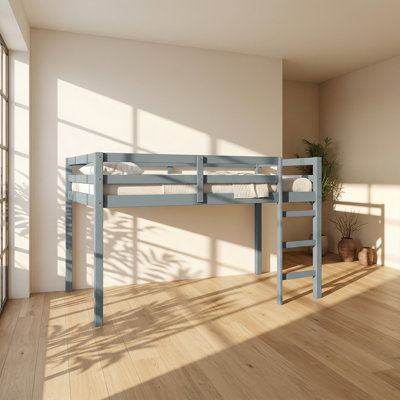 Lit mezzanine simple en bois d'hévéa massif l 42,5 po x P 78,6 po x H 44,3 po Inspirit