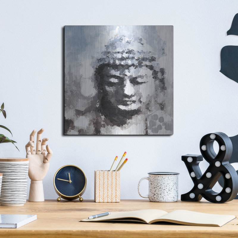 «Peaceful Buddha I» par Linda Woods, H 12 po x l 12 po