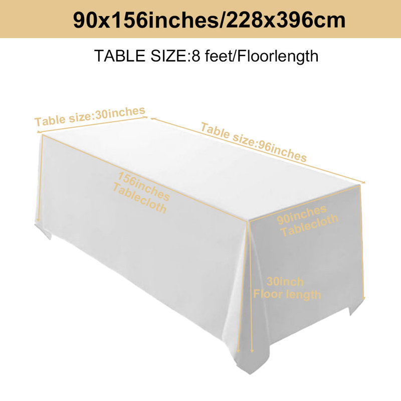 2 pièces / paquet de nappes rectangulaires en polyester de 90 x 156 po, disponibles en plusieurs couleurs, pour les fêtes, les fêtes d'anniversaire, la décoration de la cuisine et de la salle à manger, la décoration de mariage et l'ameublement de la