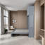 Grand lit escamotable avec rangement supérieur et rangement mural-1819227648