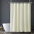 Polyester Fabric Machine Washable Waterproof Shower Curtain Liner With Hooks, White-1089132207