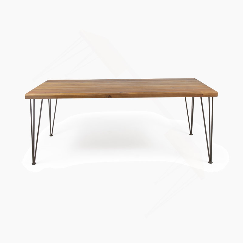 INDUSTRIAL WOOD AND METAL RECTANGULAR DINING TABLE